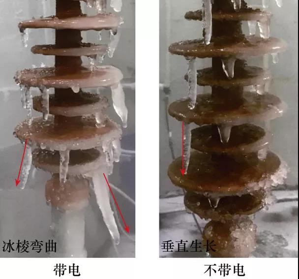 不带电和带电条件下复合绝缘子表面湿覆冰形态.jpg 不带电和带电条件下复合绝缘子表面湿覆冰形态.jpg